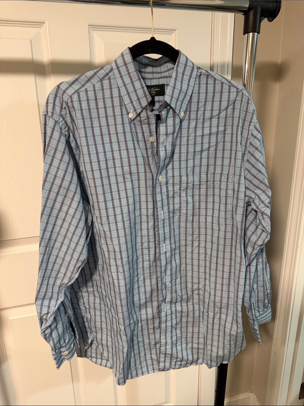 Brooks Brothers Blue and Navy Plaid Button-Down Shirt